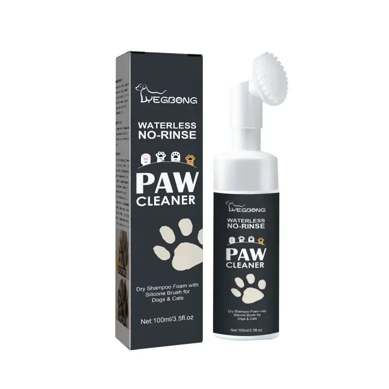 Dog Paw Washing Foam Pet Foot Cleaning Foam Rinse-Free Paw Cleaner No Washing Claw Care Supplies for Cat with Silicone Brush