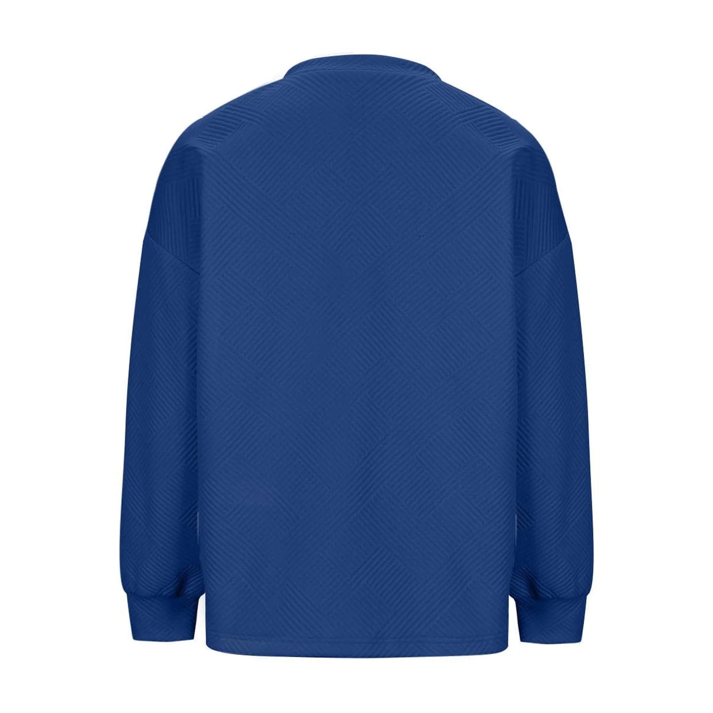 Women'S Casual Textured Sweatshirts 2024 Fall Winter Long Sleeve Blouse Drop Shoulder Crew Neck Pullover Tops with Pocket under $10 Blue,S
