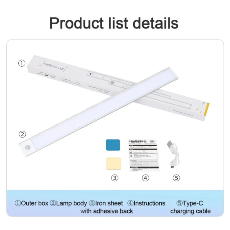 Night Light Led Light under Cabinet Light Motion Sensor Night Light Closet Light Cabinet Kitchen Lighting Magnetic Night Light