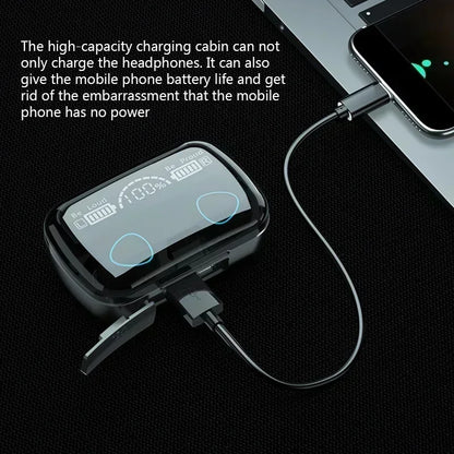 M10 Bluetooth Earphones Handfree LED Dispay Bluetooth Headphones Hifi Stereo Music Wireless Earbuds Waterproof Gaming Headset