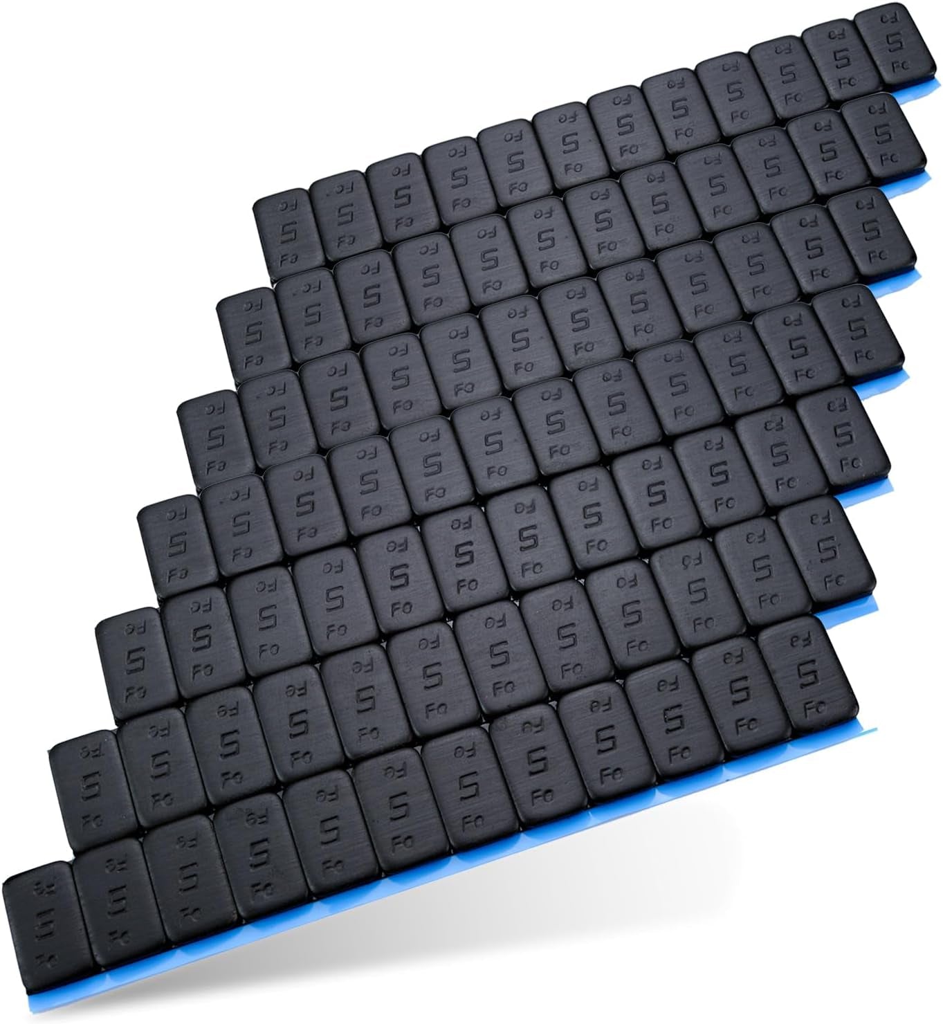 HASKYY 420G Auswuchtgewichte I 7X Klebegewichte 60G I Kleberiegel SCHWARZ 12X5G I Gewichte Für Modellbau I Stahlgewichte Mit ABRISSKANTE I VERZINKT & Pulver-Kunststoff-Beschichtet