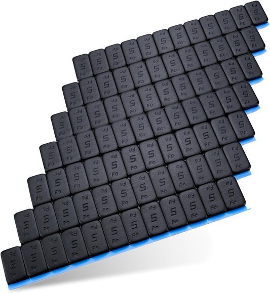 HASKYY 420G Auswuchtgewichte I 7X Klebegewichte 60G I Kleberiegel SCHWARZ 12X5G I Gewichte Für Modellbau I Stahlgewichte Mit ABRISSKANTE I VERZINKT & Pulver-Kunststoff-Beschichtet