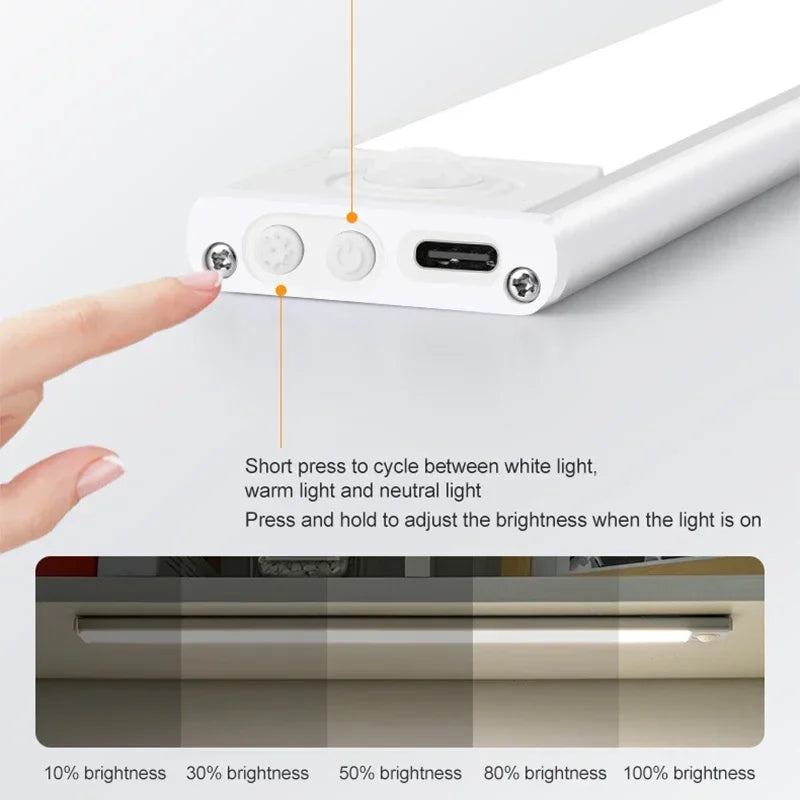 Night Light Led Light under Cabinet Light Motion Sensor Night Light Closet Light Cabinet Kitchen Lighting Magnetic Night Light