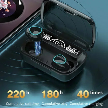 M10 Bluetooth Earphones Handfree LED Dispay Bluetooth Headphones Hifi Stereo Music Wireless Earbuds Waterproof Gaming Headset