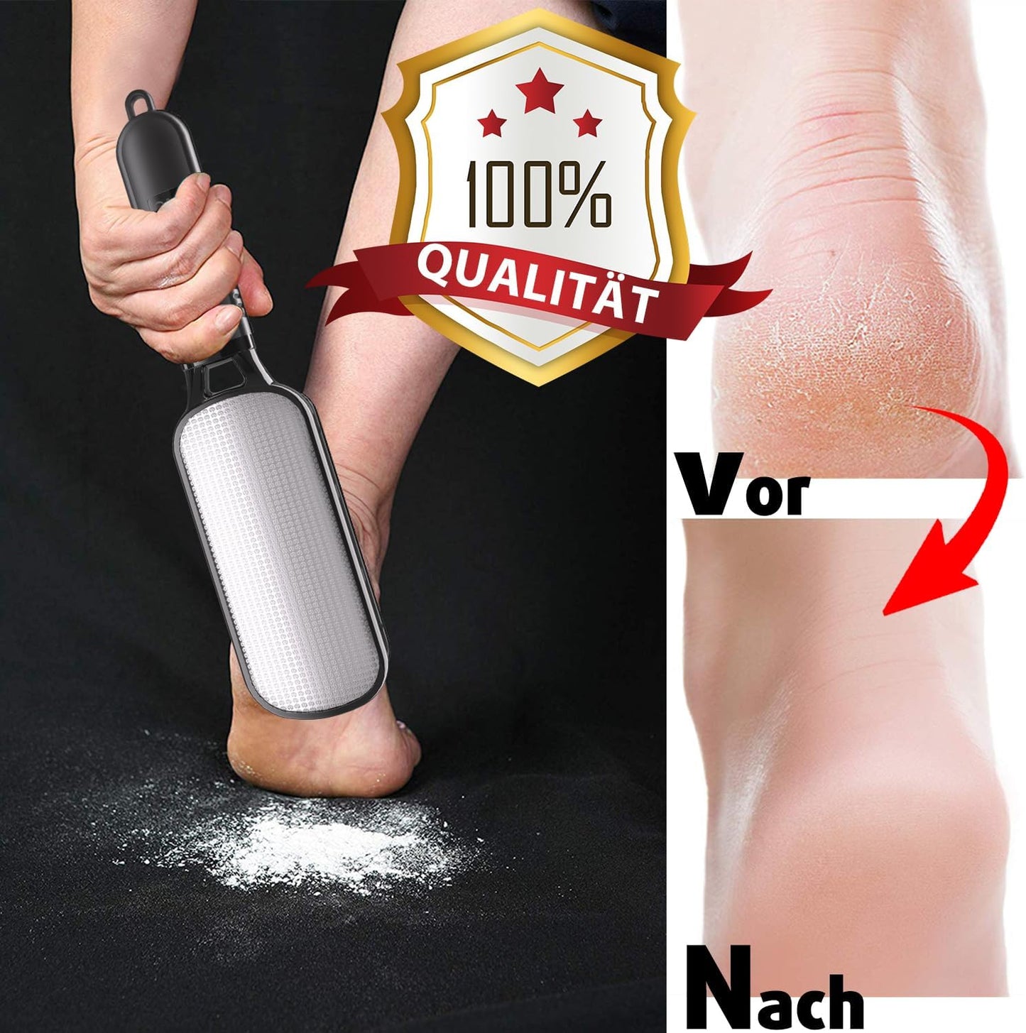 Antonki Hornhauthobel Hornhautentferner Edelstahl - Doppelseitig (Grob & Fein) Für Fußpflege, Manuelle Pediküre Hornhautfeile Gegen Hornhaut Entfernen Am Fuß - Sanft & Schnell, Leicht Zu Reinigen