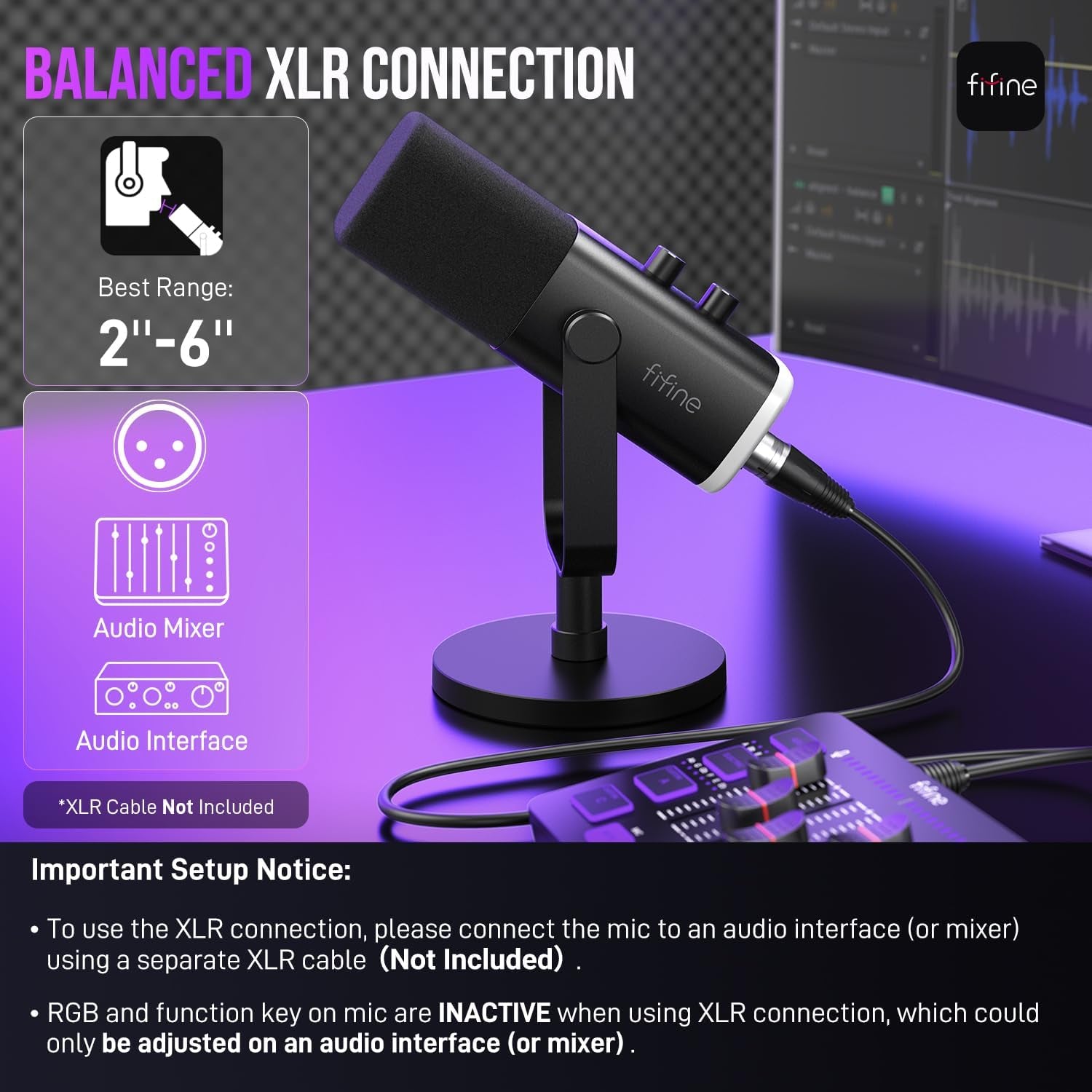 USB/XLR Dynamic Microphone for Podcast Recording, PC Computer Gaming Streaming Mic with RGB Light, Mute Button, Headphones Jack, Desktop Stand, Vocal Mic for Singing Youtube-Ampligame AM8