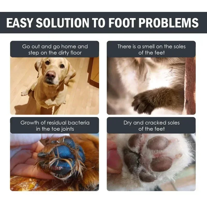 Dog Paw Washing Foam Pet Foot Cleaning Foam Rinse-Free Paw Cleaner No Washing Claw Care Supplies for Cat with Silicone Brush