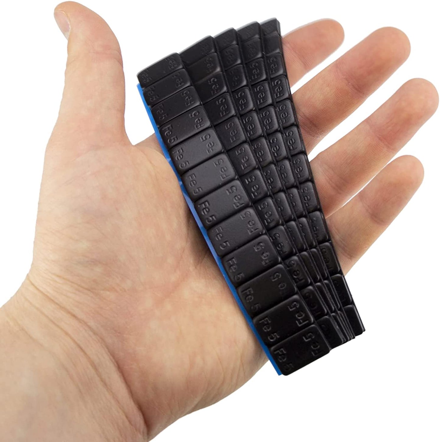 HASKYY 420G Auswuchtgewichte I 7X Klebegewichte 60G I Kleberiegel SCHWARZ 12X5G I Gewichte Für Modellbau I Stahlgewichte Mit ABRISSKANTE I VERZINKT & Pulver-Kunststoff-Beschichtet
