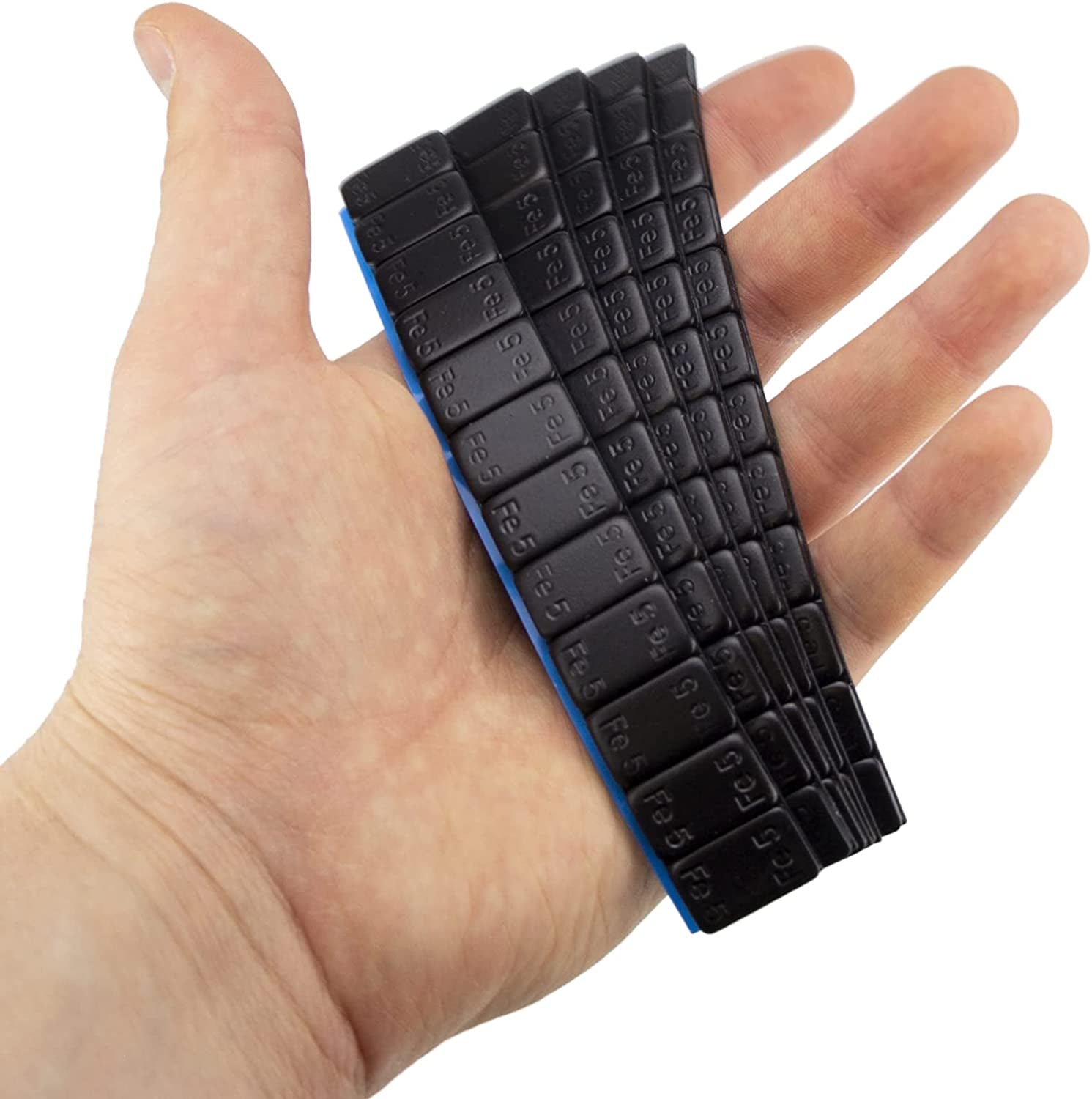 HASKYY 420G Auswuchtgewichte I 7X Klebegewichte 60G I Kleberiegel SCHWARZ 12X5G I Gewichte Für Modellbau I Stahlgewichte Mit ABRISSKANTE I VERZINKT & Pulver-Kunststoff-Beschichtet
