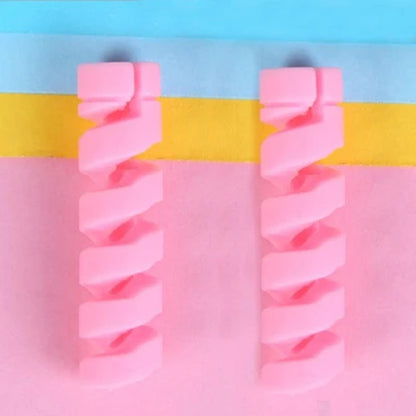 Spiral Cable Protector Data Line Silicone Bobbin Winder Protective for Iphone Samsung Android USB Charging Earphone Case Cover