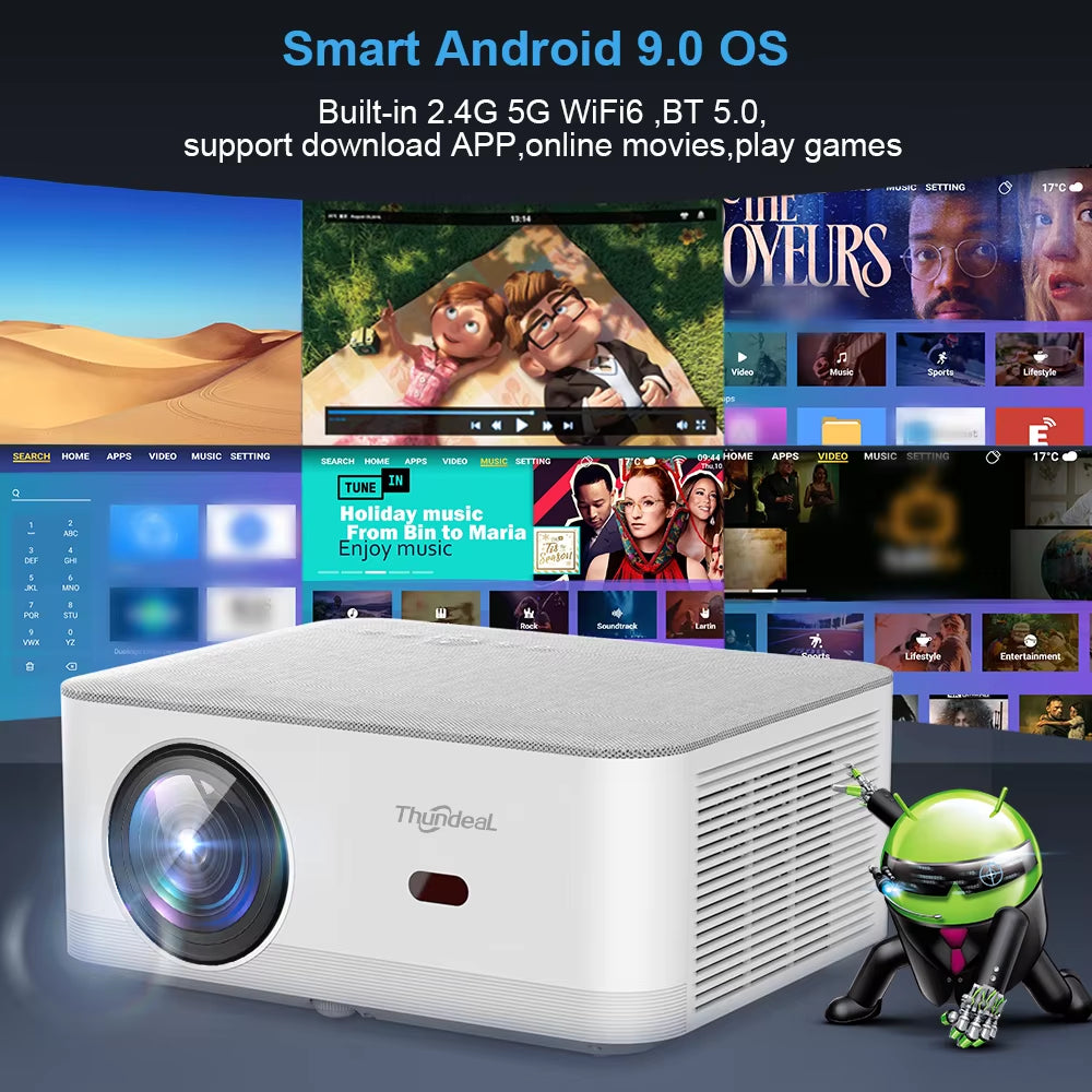 Portable Mini Projector TD92 Pro FHD 1080P Full HD Beam 4K Video Wifi Android Projector Td92Pro 3D Movie Home Theater