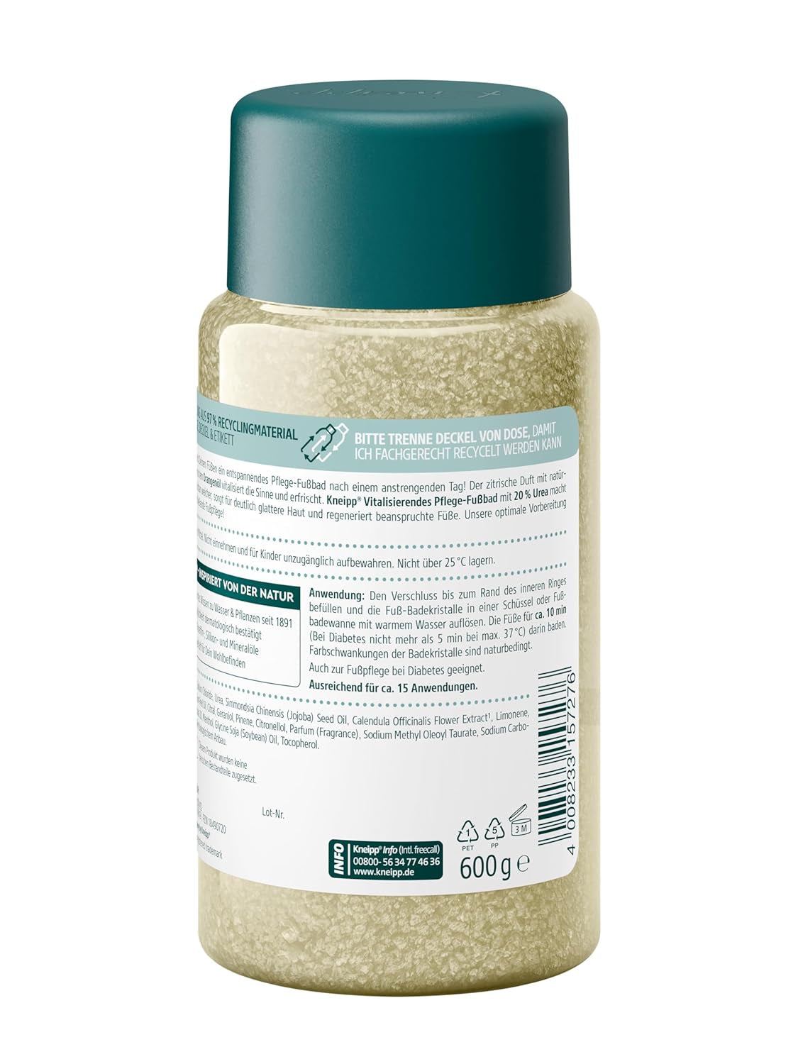 Kneipp Vitalisierendes Pflege-Fußbad - Fußbadekristalle - Auch Für Sensible Haut - Rezeptur Mit 20% Urea - 600 G