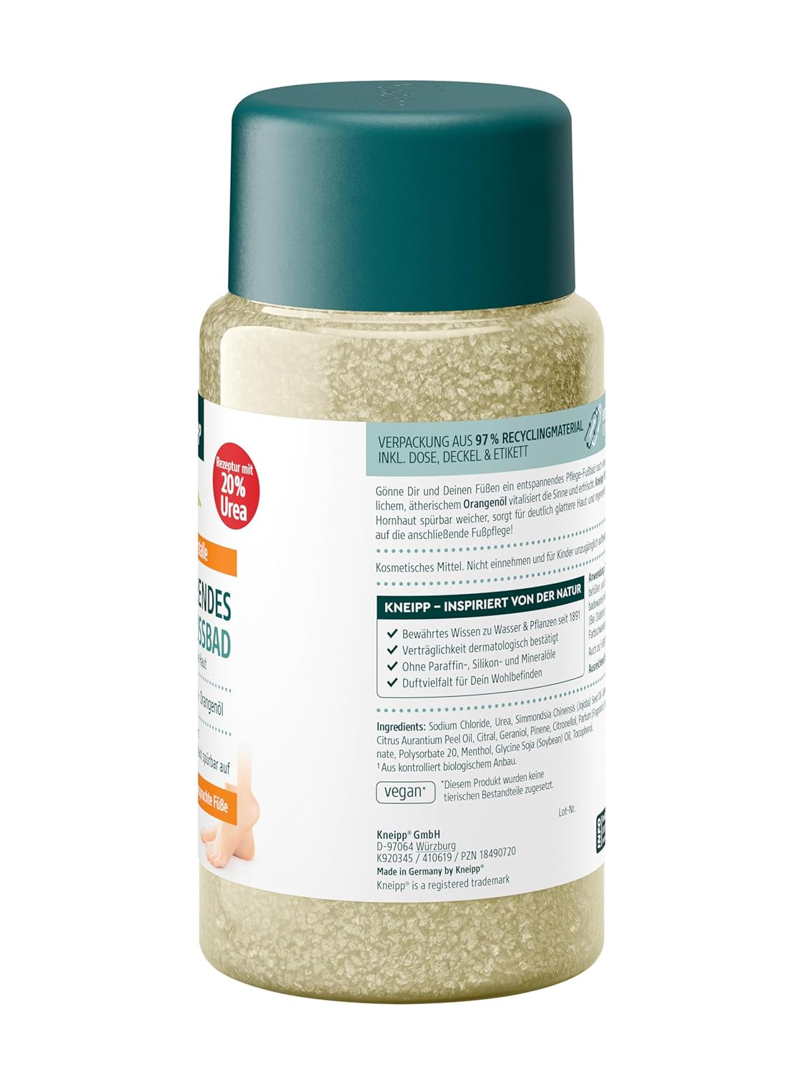 Kneipp Vitalisierendes Pflege-Fußbad - Fußbadekristalle - Auch Für Sensible Haut - Rezeptur Mit 20% Urea - 600 G