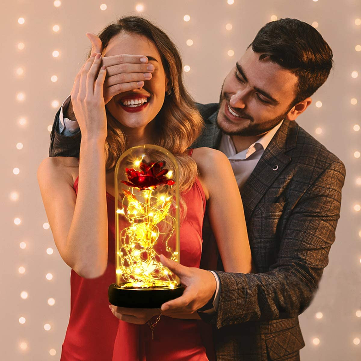 Mothers Day Forever Preserved Flower Rose Gifts for Mom, Beauty and the Beast Rose, Birthday Gifts for Women, Eternal Rose in Glass Dome, Blessing Valentine Flowers Gift for Mother Wife